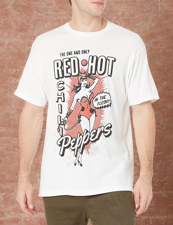 Red Hot Chili Peppers Official Devil Girl White T-Shirt