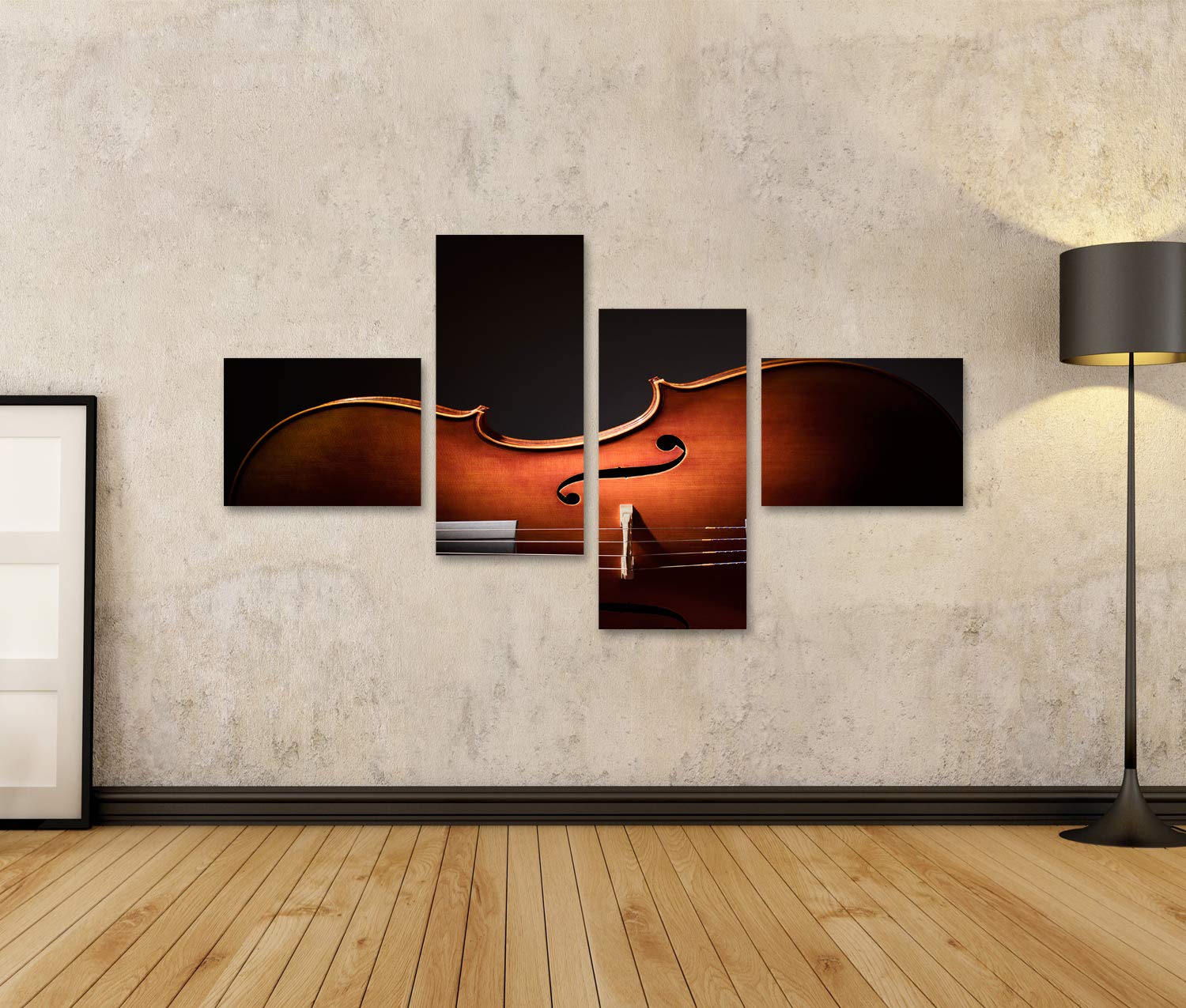 islandburner Prime Bild auf Leinwand Silhouette eines Cellos auf schwarzem mit rraum für Musik Konzept Bilder Wandbilder Poster