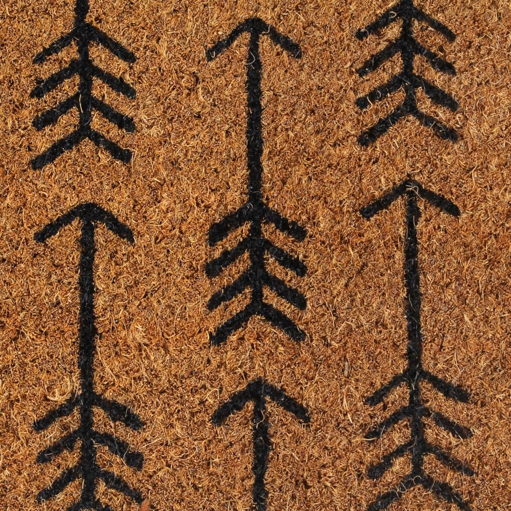 Felpudo natural de 40 x 60 cm, fibra de coco, antideslizante, impermeable, para interior y exterior, ideal para puerta de casa, pasillo, balcón, jardín, duradero