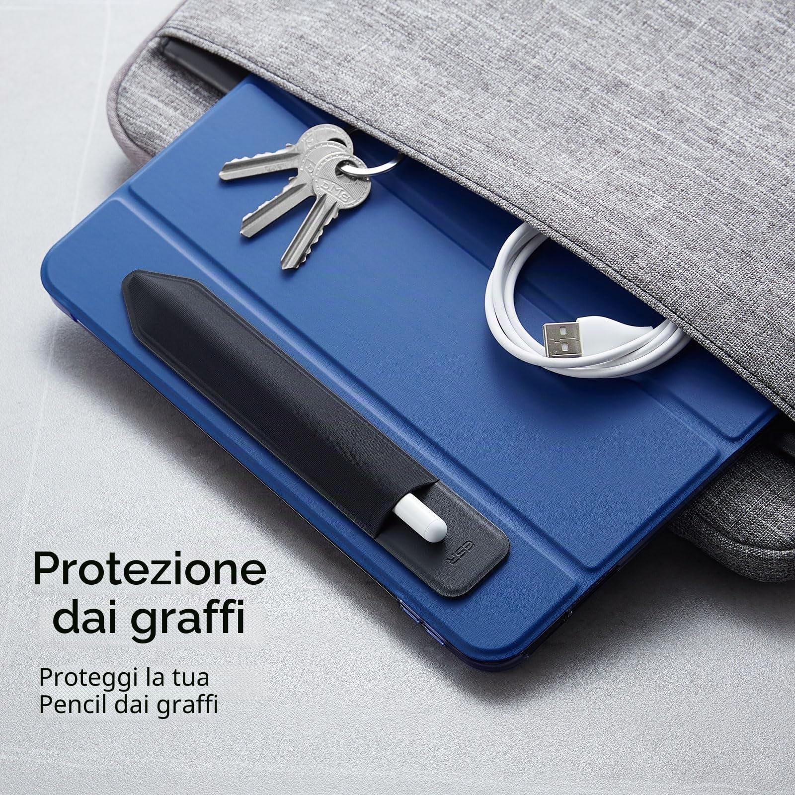 ESR Cover per Apple Pencil 1° e 2° Generazione, Tasca Protettiva Elastica, Manica Adesiva per Penna Capacitiva - Nero