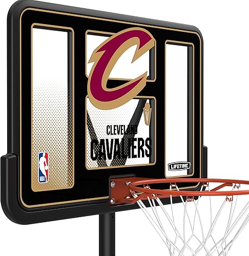 Vista 198 de Aro de basketball con sistema portable, de altura ajustable, tablero posterior de 44 pulgadas de Lifetime 1269 Pro Court.