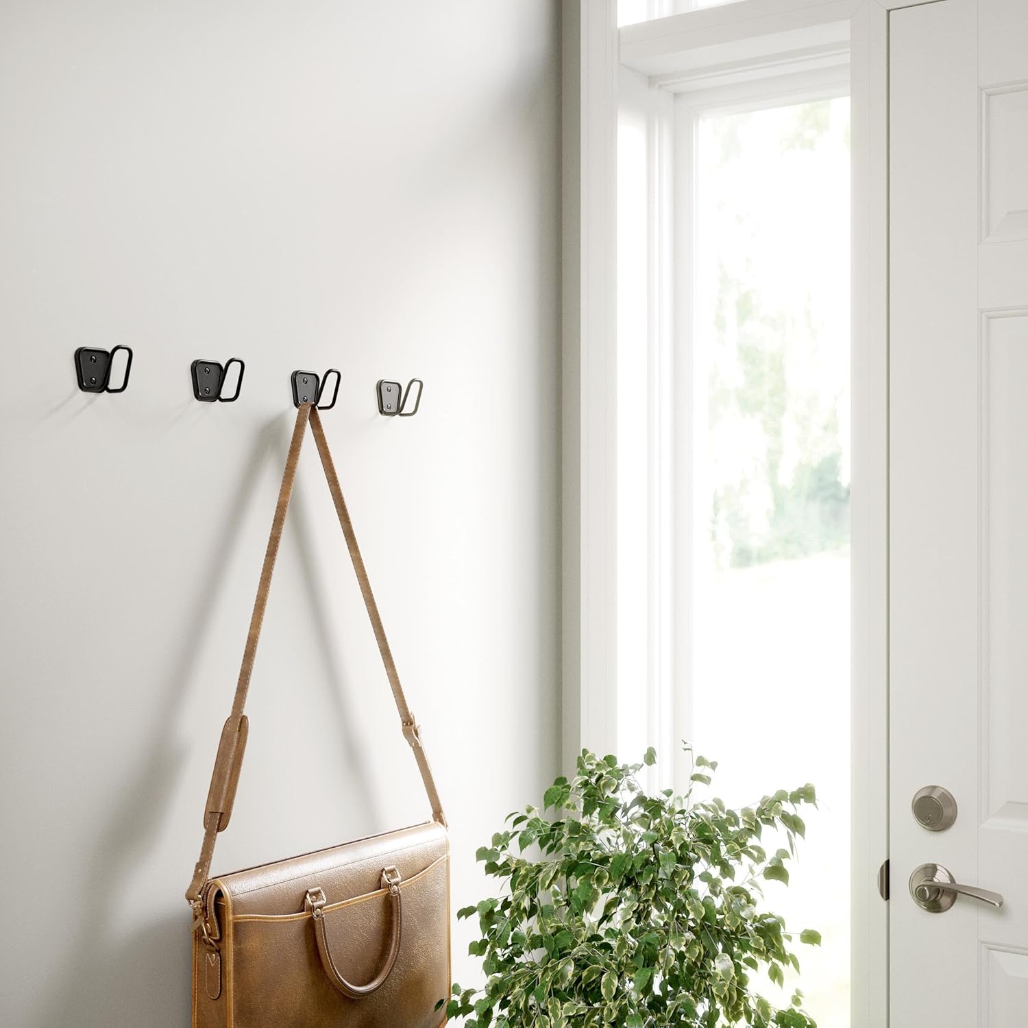 Franklin Brass Casual Farmhouse (5-Pack) Single Wall Hooks 1-Prong Coat/Hat Matte Black Hooks for Hanging Wall Mount Hanger Clothes, Purse, Bag, Towel Organization Decorative Wall Hooks B46708K-FB-C