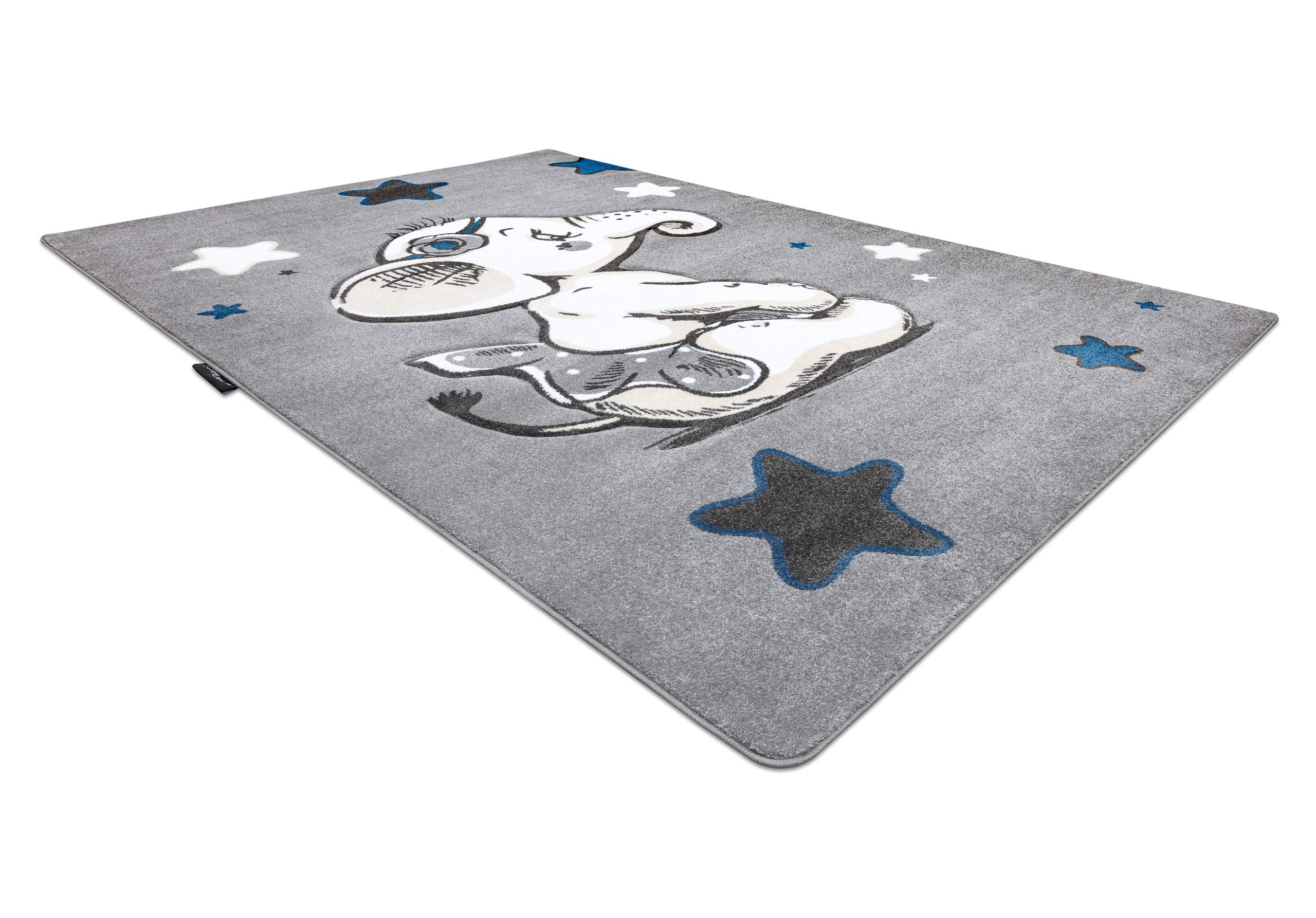 rugsx Petit Kinderteppich mit Muster „Elefant Sterne” grau 160x220 cm