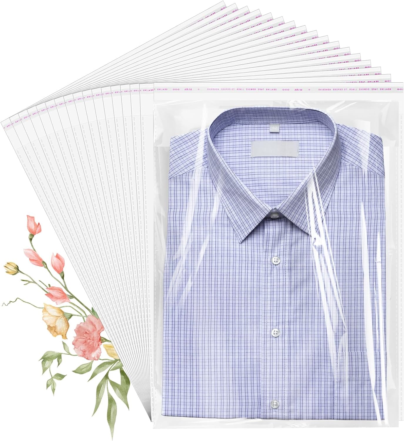 Cellophane Bags, 100 Pcs Resealable Clear Poly Bags for Clothes, Party Favors, Artwork & Decorative Wrappers(12x15) 12x15 Inch