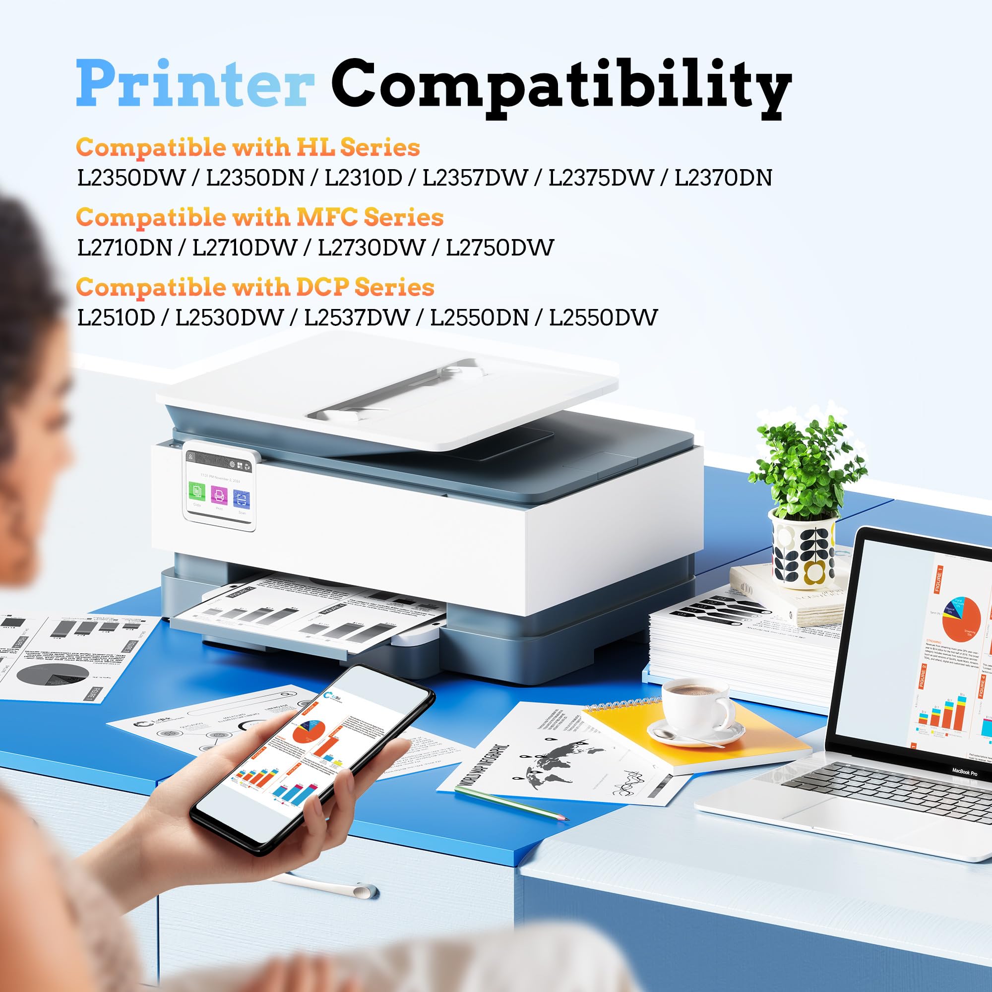 LxTek DR2400 Tamburo Nero compatibile per Brother DR-2400 Tamburo TN-2420 Compatibile per Brother MFC-L2710DW MFC-L2710DN MFC-L2750DW HL-L2350DW DCP-L2530DW HL-L2310D DCP-L2510D HL-L2375DW (1-Pack)