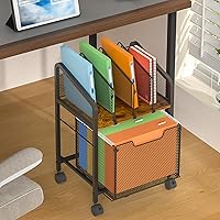 Tiaoheka Rolling File Cabinet with Adjustable Dividers, Lockable Wheels & Hanging File Storage - Under Desk Organizer for Office Home (Patent Pending)