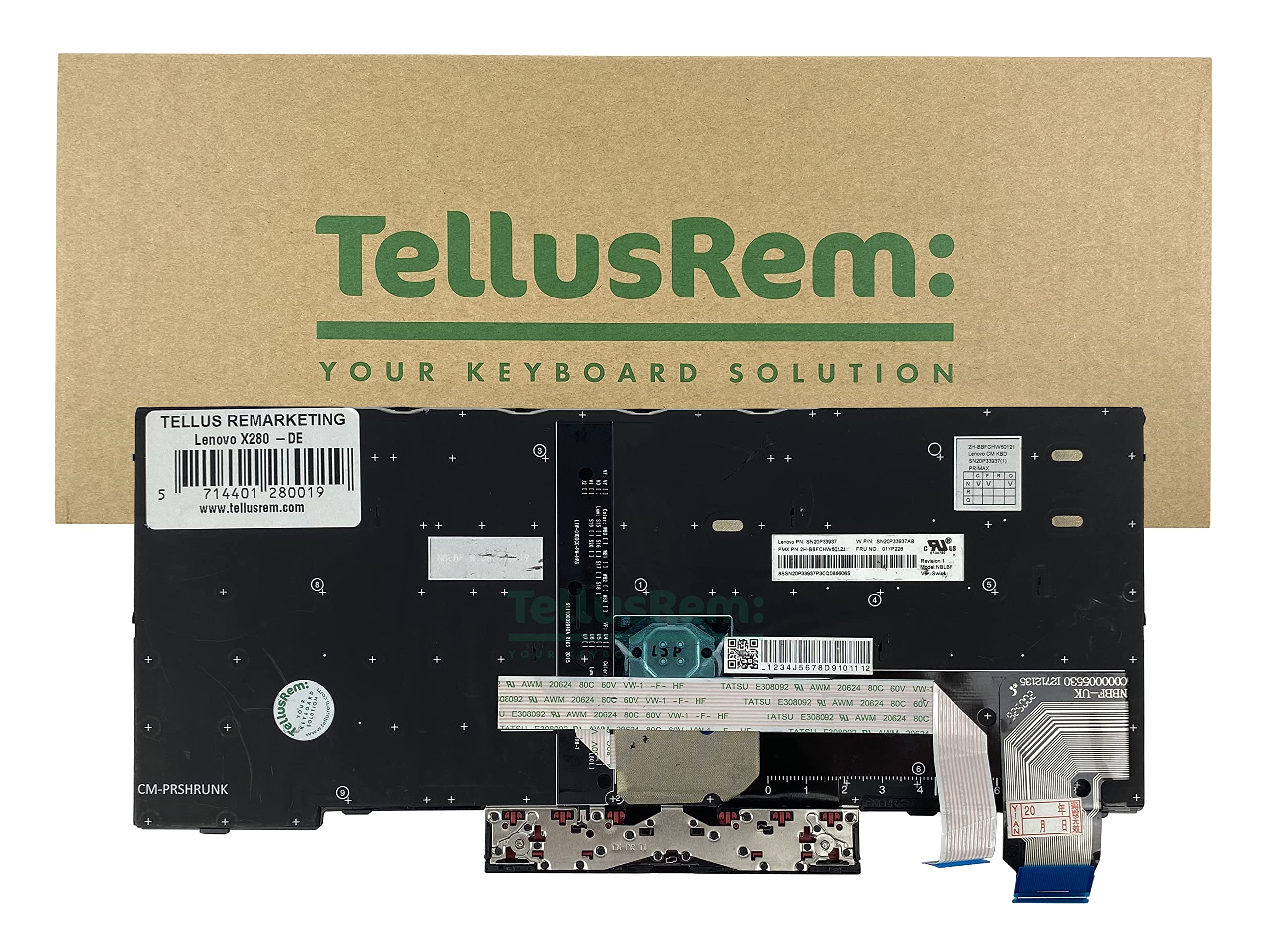 ersatztastatur US International Hintergrundbeleuchtung für Lenovo Thinkpad T490s T495s