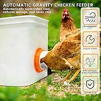 Vista 3 de Comedero para pollos sin desperdicios de 8 puertos, alimentador de aves de corral DIY de 4 pulgadas con 8 tapas, 1 sierra de corona, kit