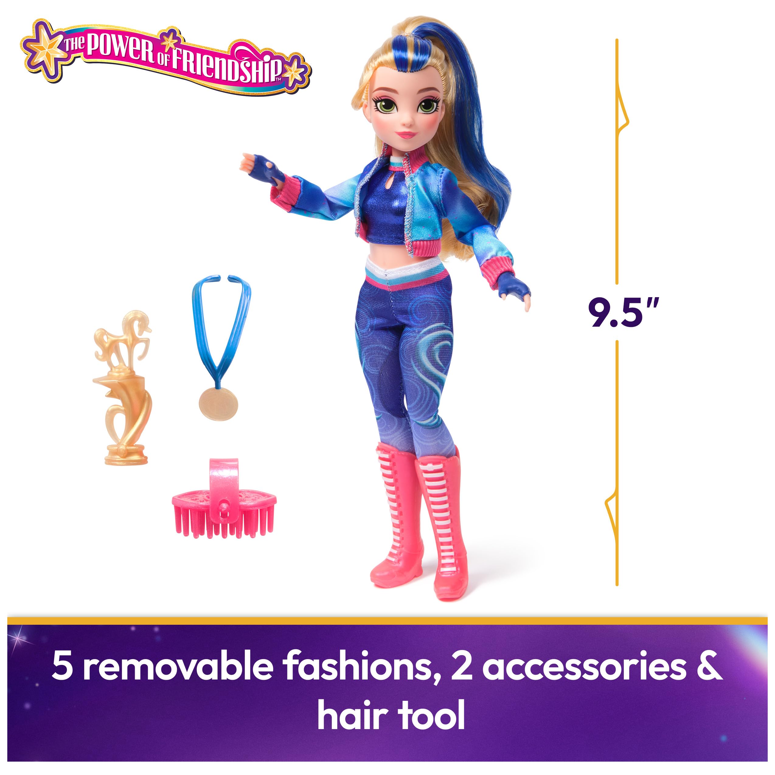 Unicorn Academy Bambola Isabel – La bambola originale della popolare serie Netflix, 24 cm, con capelli veri, vestiti e accessori rimovibili, per bambini dai 4 anni in su