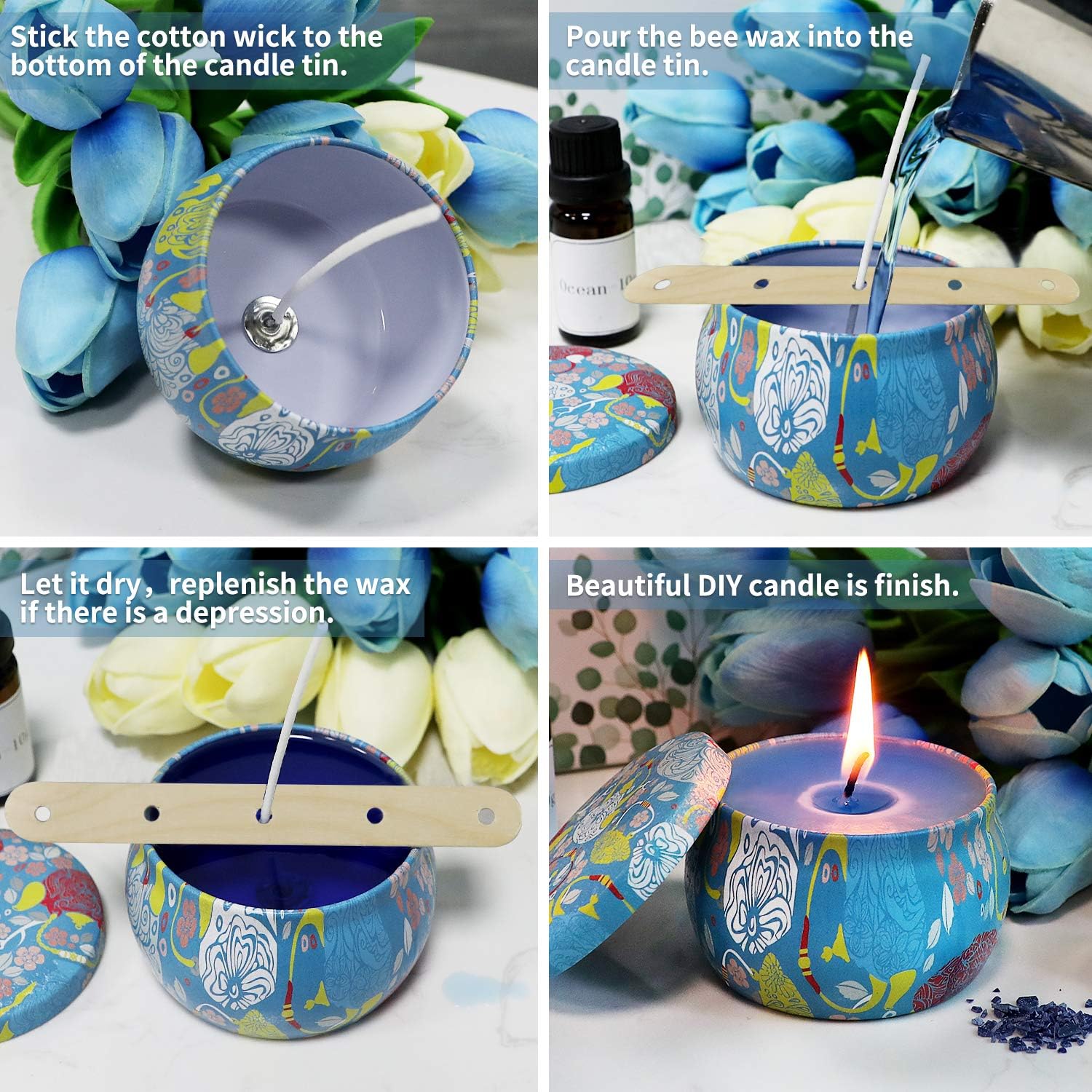 Candle Making Kit, Beeswax Scented Candles Supplies Arts and Crafts for Adults and Teens Gift Set for Women Including Fragrance, Soy Wax, Cotton Wicks, Metal Pot, Candle Dyes, Candle Jars and More