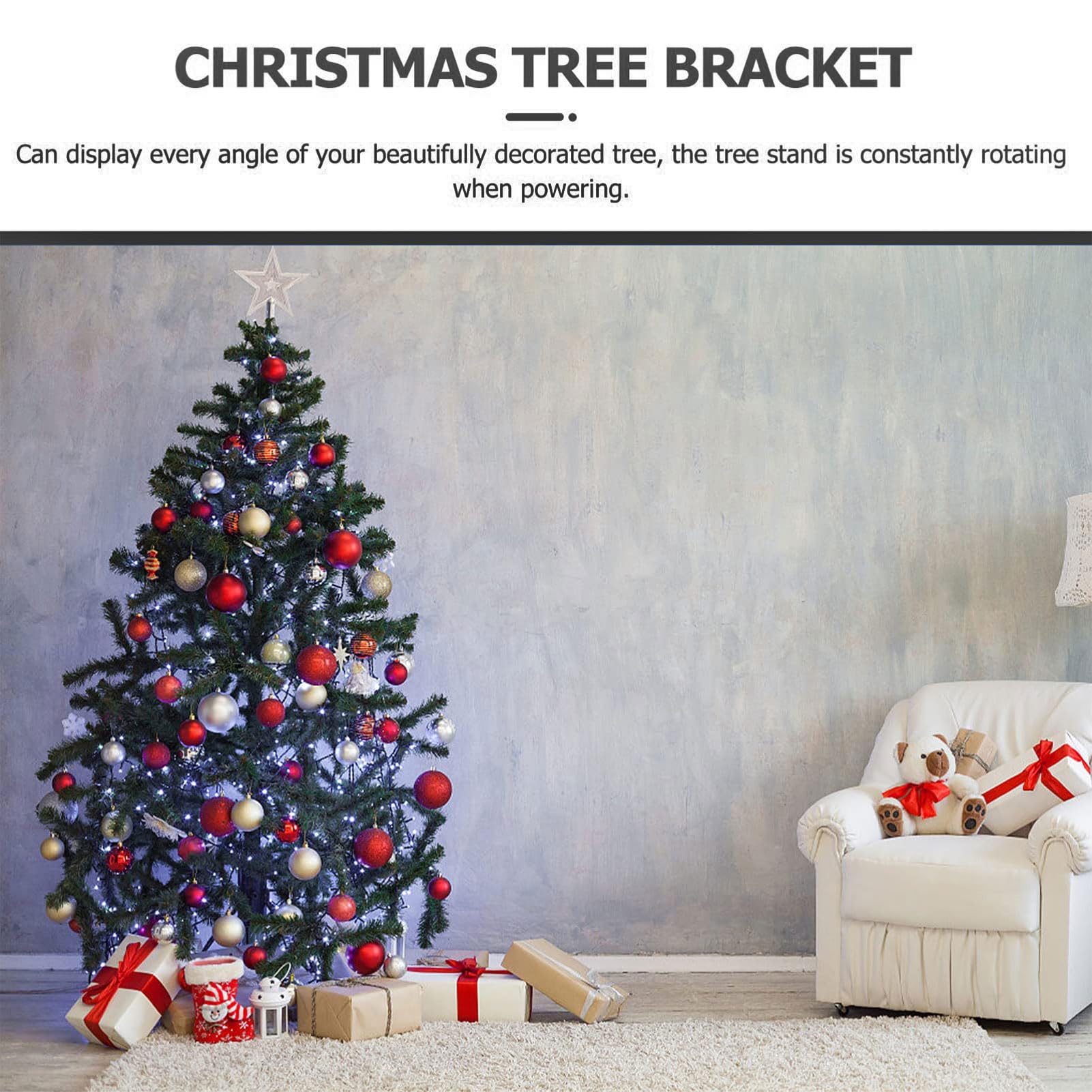 Soporte de Base de árbol Giratorio eléctrico, Soporte de árbol de Navidad Giratorio de 360°, Base de decoración de árbol de Navidad Resistente, para decoración de árbol de Navidad 50cm