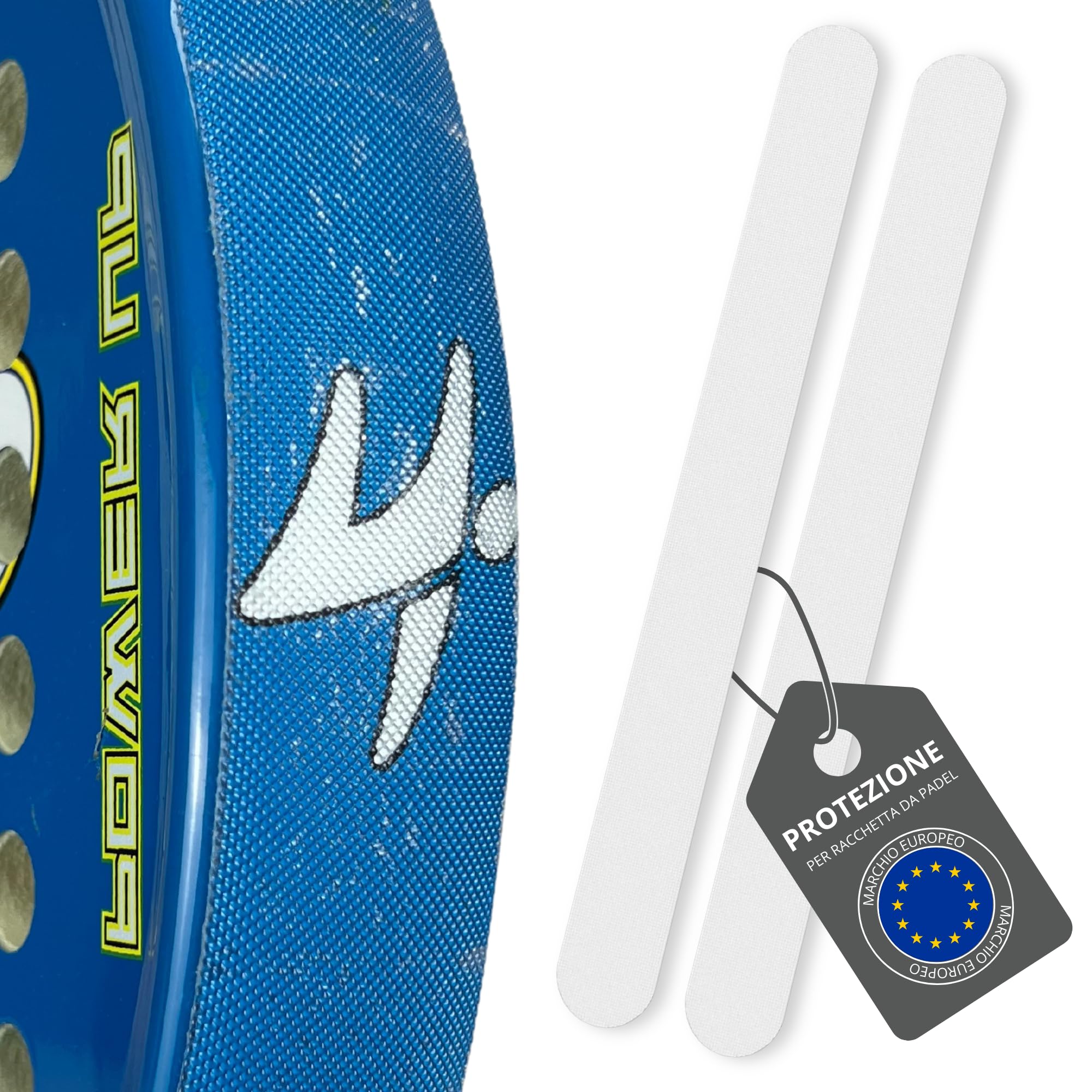 Ph Pro Heat Protezione Racchetta Padel Transparente Ruvido - Protettore Racchetta Multigranulato, Resistente - Paracolpi Padel Facile da Applicare e Adattabile 35x370mm.