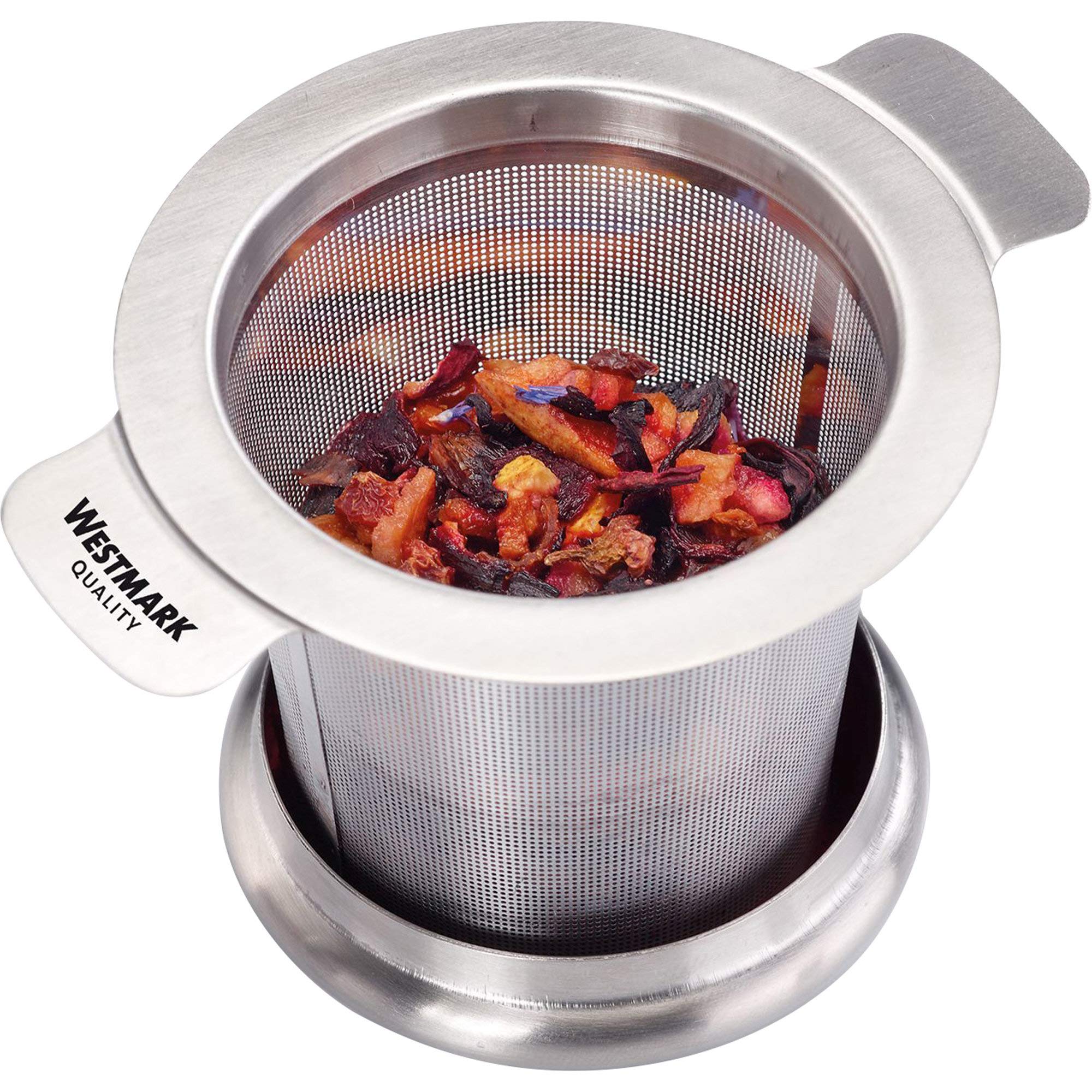 Westmark Filtro permanente / filtro de té / escurridor de acero inoxidable, Con tapa, Teatime, Acero inoxidable 18/8, 7,5 x 9,5 cm, 15762260