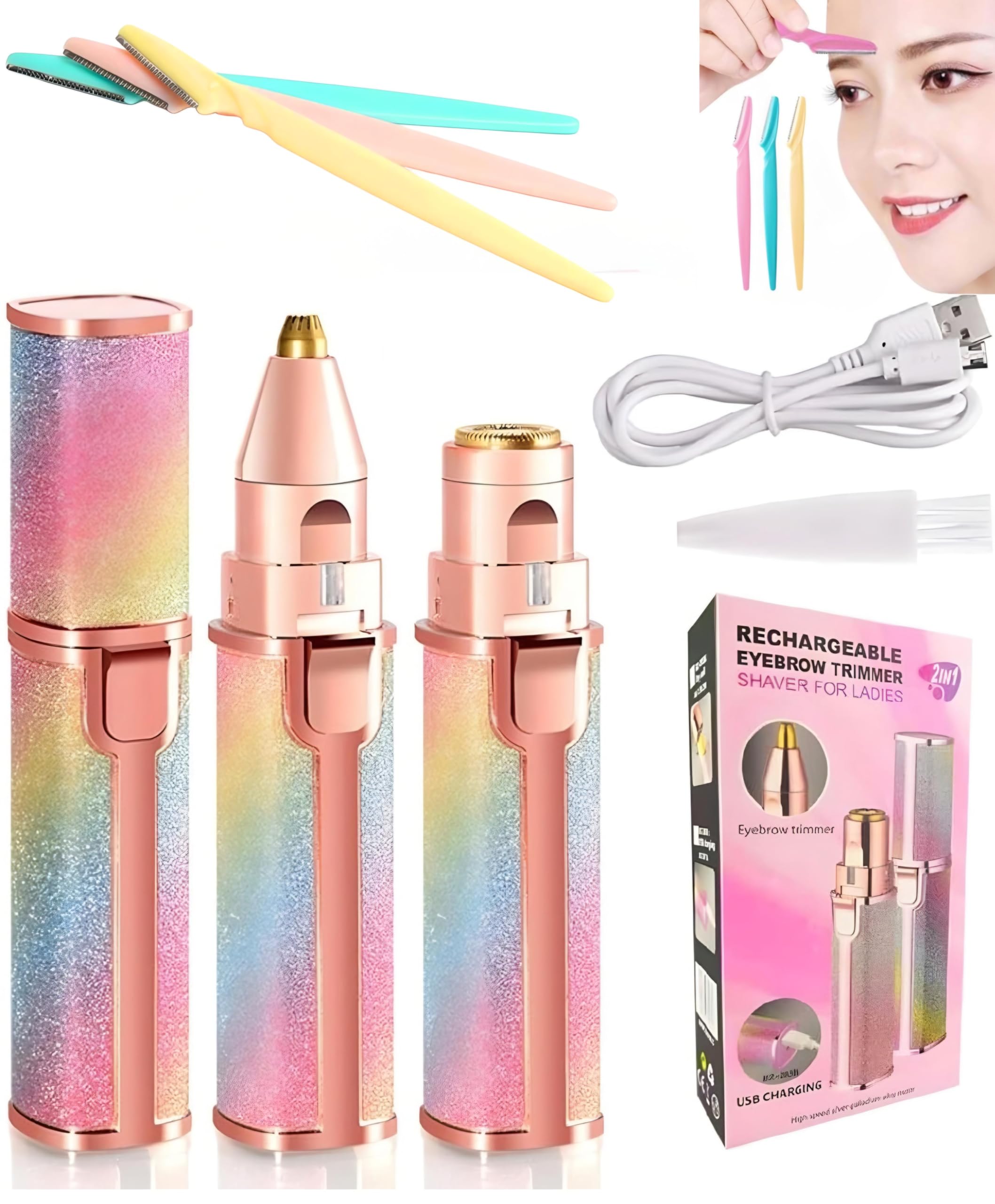 See full amazon price history chart for Facial Hair Removal for Women Electric Eyebrow Shaper Trimmer Eyebrow Hair Remover Perfect Painless Shaver Device for Face Razor Lip, Female Rechargeable Epilator With Free Eyebrow Razor (Rainbow) Facial Hair Removal for Women Electric Eyebrow Shaper Trimmer Eyebrow Hair Remover Perfect Painless Shaver Device for Face Razor Lip, Female Rechargeable Epilator With Free Eyebrow Razor (Rainbow) (B0CTCYNPQ4) Amazon Price History, Amazon Price Tracker