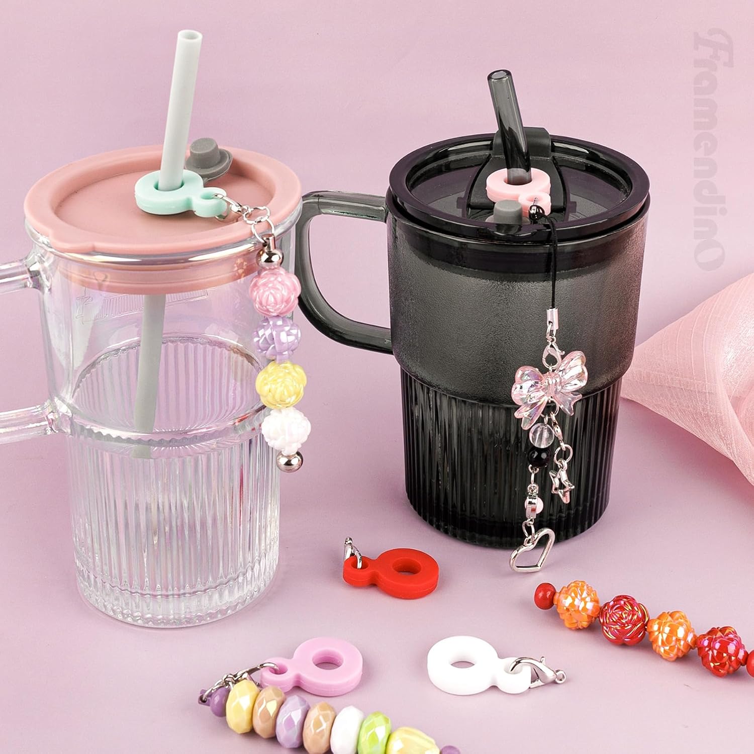 Framendino, 11 Pack Straw Charm Adapters Silicone Dangle Toppers Cup Accessories for Tumbler image 5