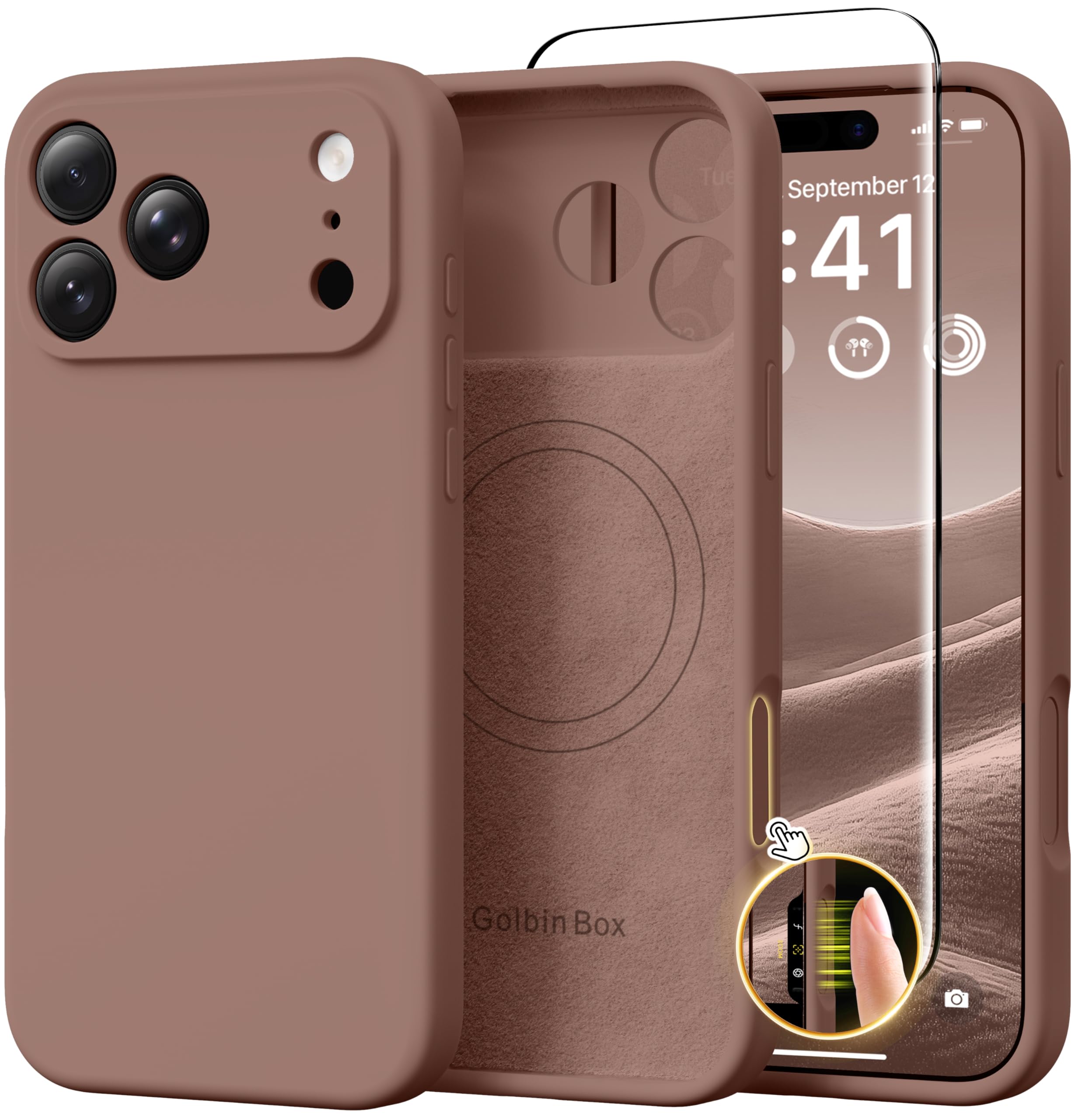 GolbinBox Magnetic for iPhone 18 Pro Max Case/17 Pro Max Case, Brown