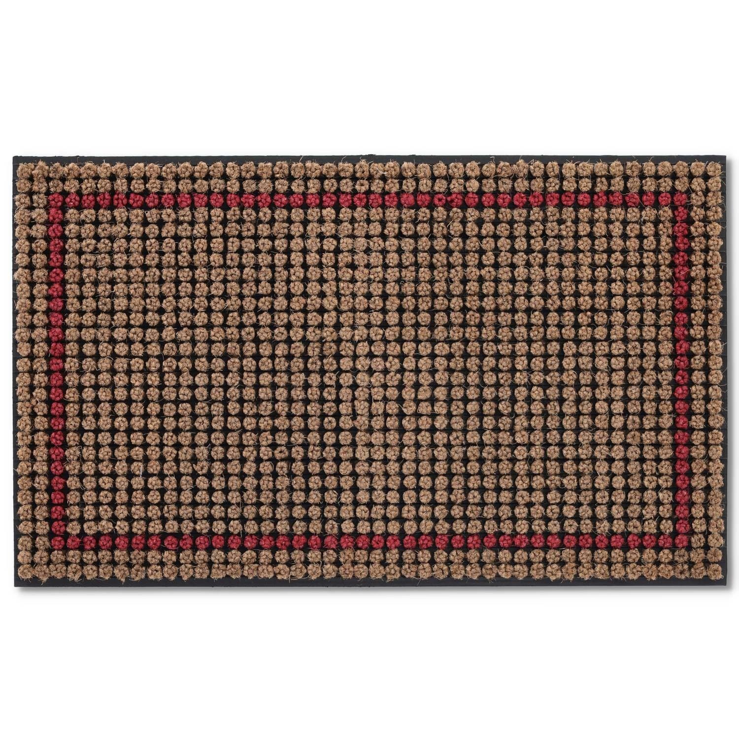 Casatessile Wycieraczka kokosowa i gumowa 45 x 75 cm. Szczotka - czerwona