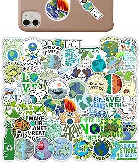 Autocollants de protection de l’environnement - décalcomanies respectueuses de l’environnement du Jour de la Terre - Autocollants pour pour ordinateurs portables, bouteilles d’eau, bureaux, plan