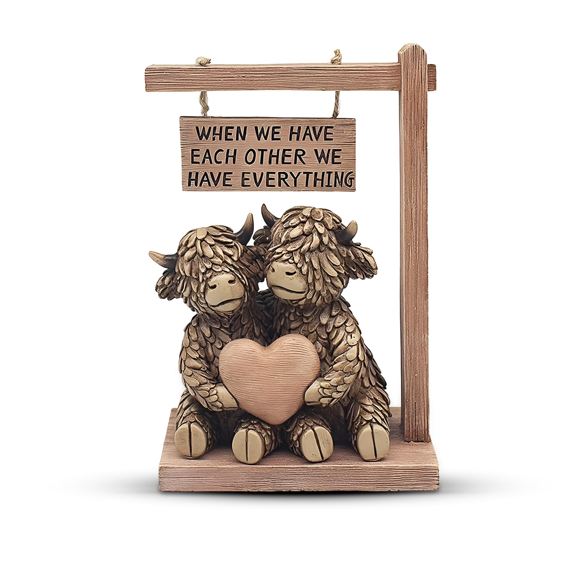 Lesser & Pavey Hughie Highland Cow Each Other Figurine For Home & Office | Home Decor Ornaments Gift For Women & Men | Beautiful Figurine For Indoor & Outdoor | Living Room Decor Ornaments โ image 1