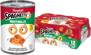 SpaghettiOs Canned Pasta with Meatballs, 15.6 oz Cans (12 Pack) - Nostalgic Quick Family Meals