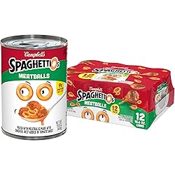 SpaghettiOs Canned Pasta with Meatballs, 15.6 oz Can (12 Pack)