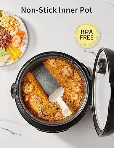 Miniatura 6 de COMFEE' Olla de arroz, olla multicocción de acero inoxidable 14 en 1, olla de cocción lenta, vaporera, saltear y calentar, 5.3 cuartos de galón, 20