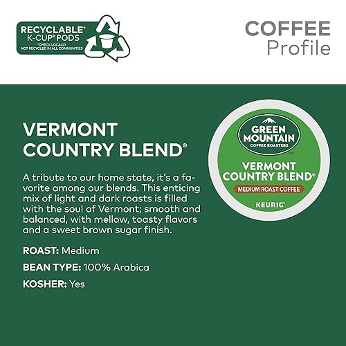 Miniatura 6 de Green Mountain Coffee Vermont Country Blend Paquete de porciones K-Cup para cafeteras Keurig de 24 unidades el embalaje puede variar
