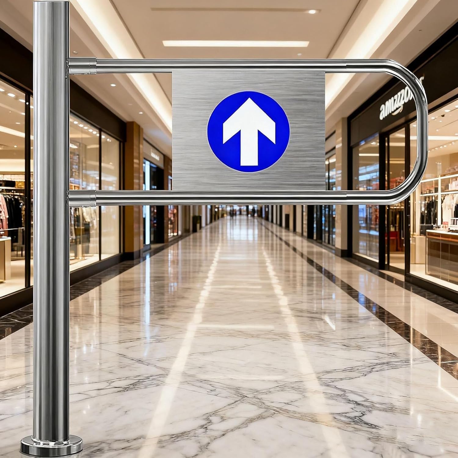 Stainless Steel Entrance and Exit Device Automatic Closing Way Door for Pedestrian Access Control for Store(Right,50 * 100cm)