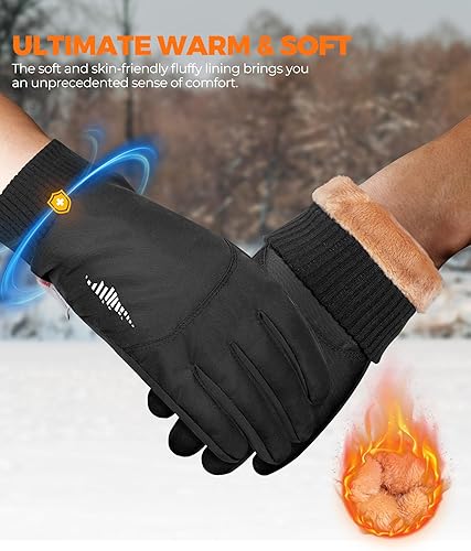 Miniatura 2 de rivmount 3M - Guantes térmicos de invierno impermeables, pantalla táctil, cálidos para clima frío, correr, ciclismo, esquí, nieve, al aire libre,