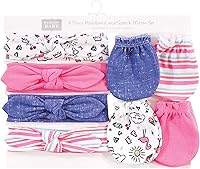 Vista 145 de Hudson Baby Conjunto de diadema de algodón y manoplas para rascar para bebé Unicornio