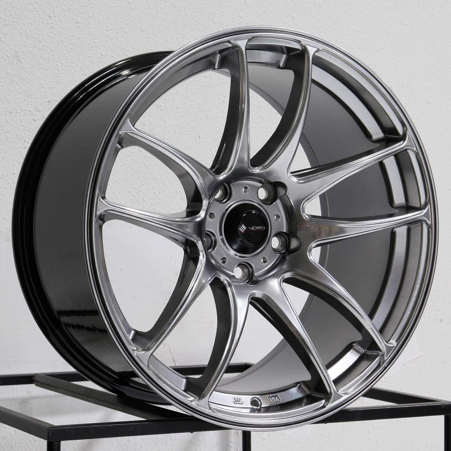 19x9.5 Vors TR4 5x114.3 22 Hyper Black Wheel Rim 73.1