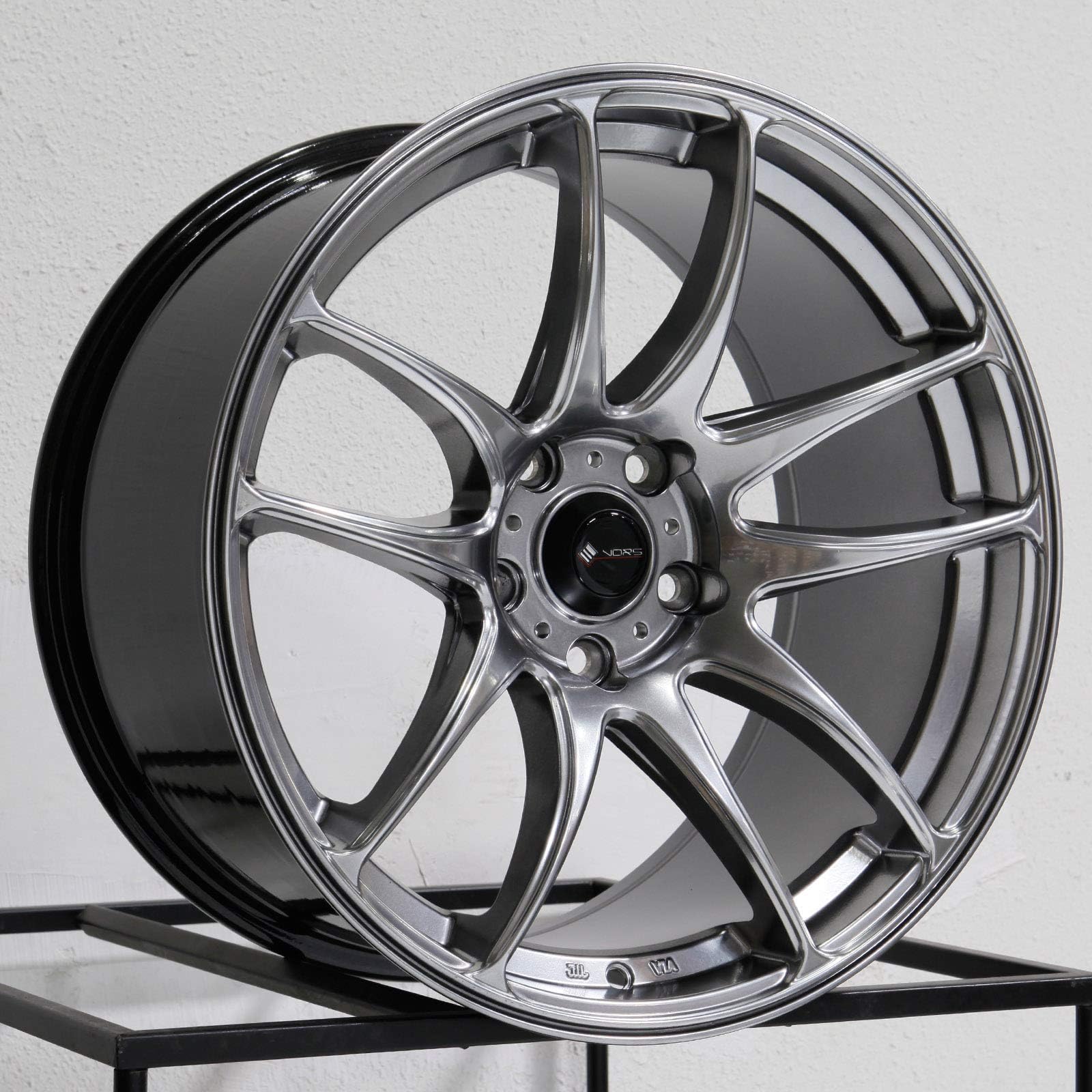 19x10.5 Vors TR4 5x114.3 22 Hyper Black Wheel Rim 73.1
