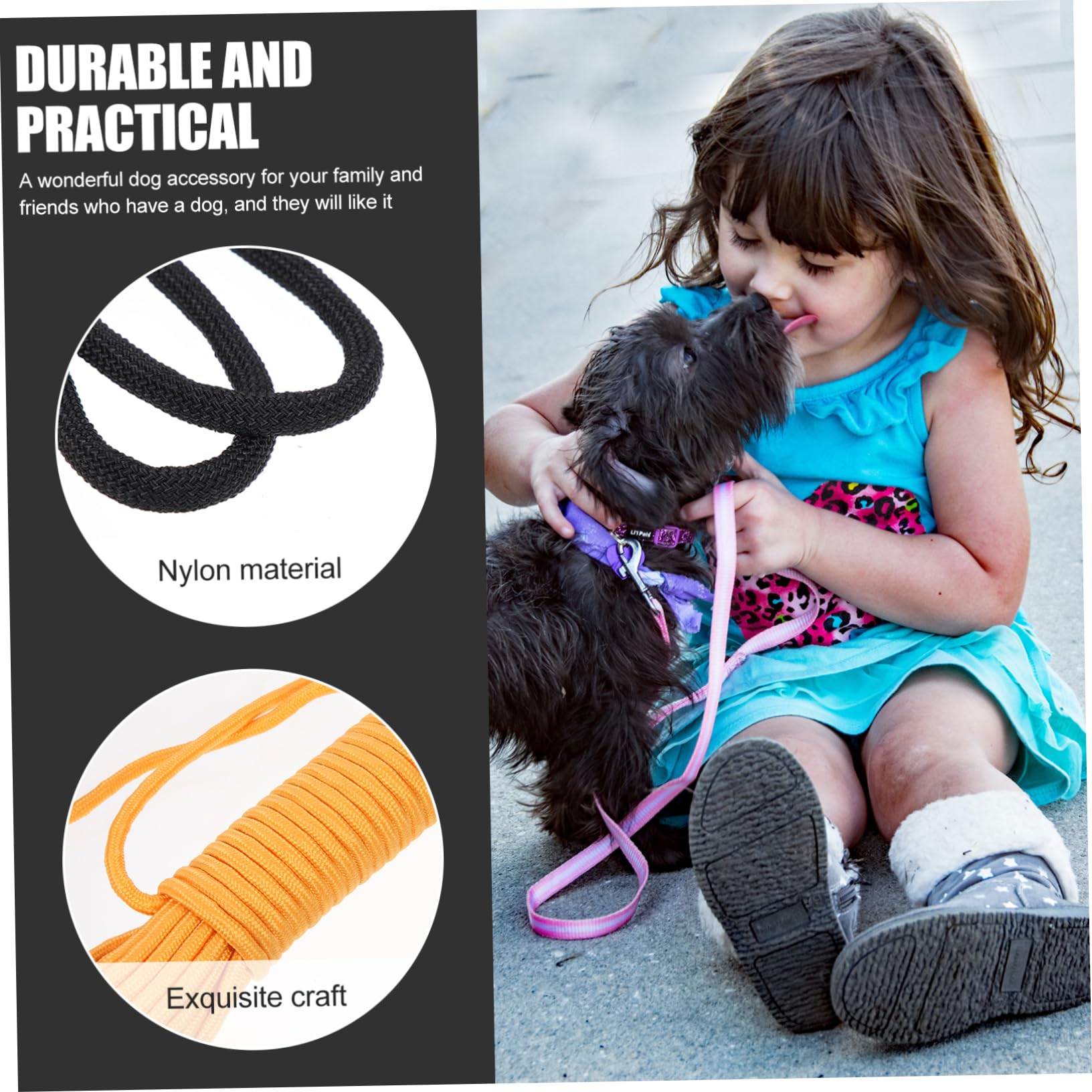 Hemobllo Cadena Resistente para Perros con Cable de Metros Accesorio para Correr y Pasear Mascotas Cuerda de Nylon para Cachorro para Actividades y Diario