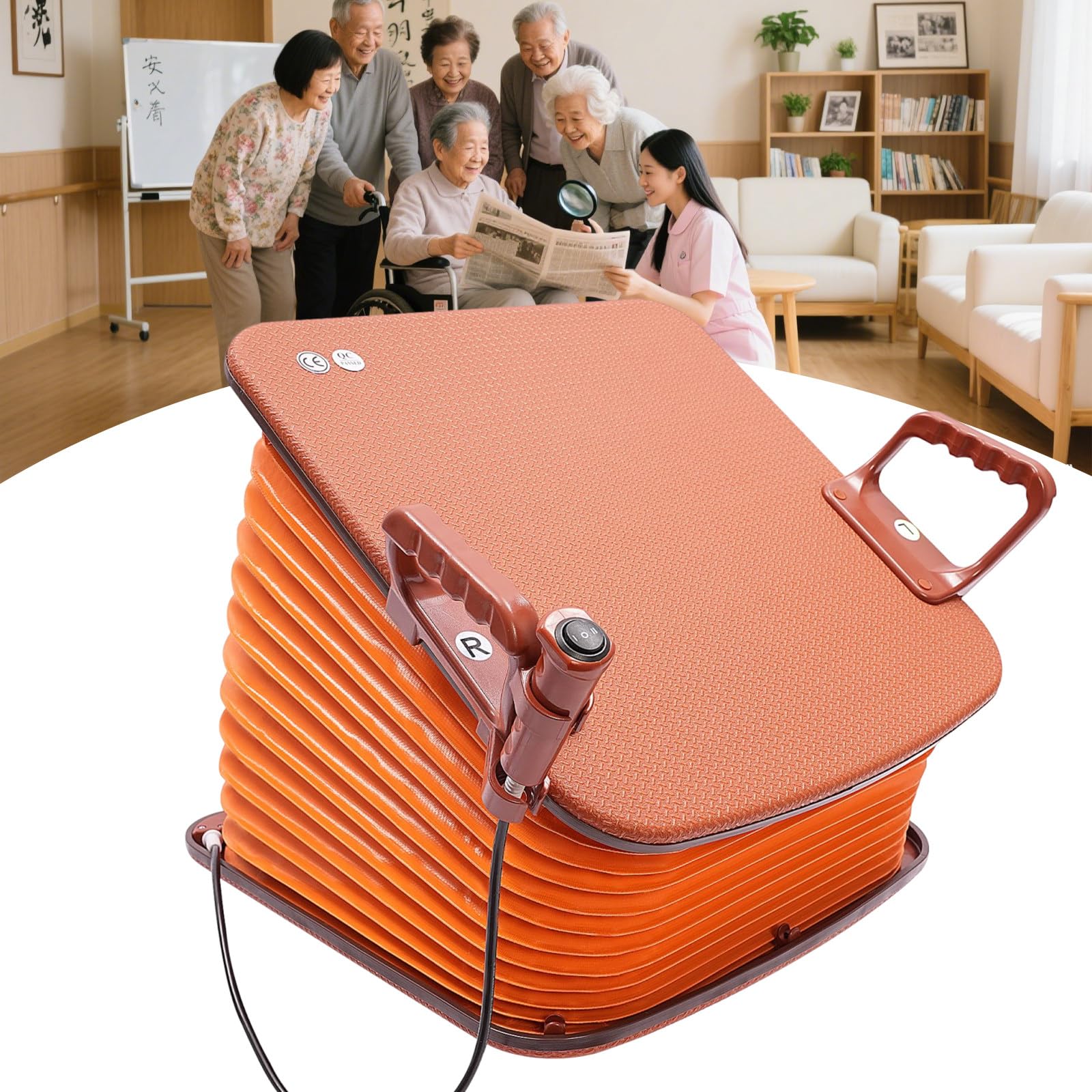 Sunseota Electric Lift Cushion, Chair Lift and Sofa Support, Helps to Stand Up and Sit Down, Lifting Angle Up to 35°, Supports 220 lbs, Portable Seat Lift with Button Control Mainspower