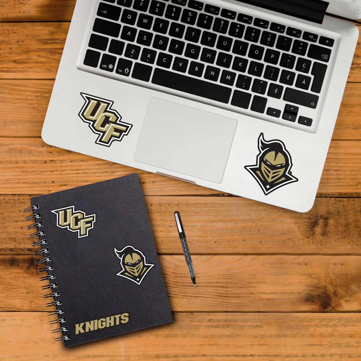 FANMATS 39803 University of Central Florida Decal 6-pk - Works On Hard Surfaces - for Homes, Cars, Trucks, SUVs, Personal Items, Laptops, Cell Phones | Navy | 5” x 6.25” | 6 Various Logos/Wordmark
