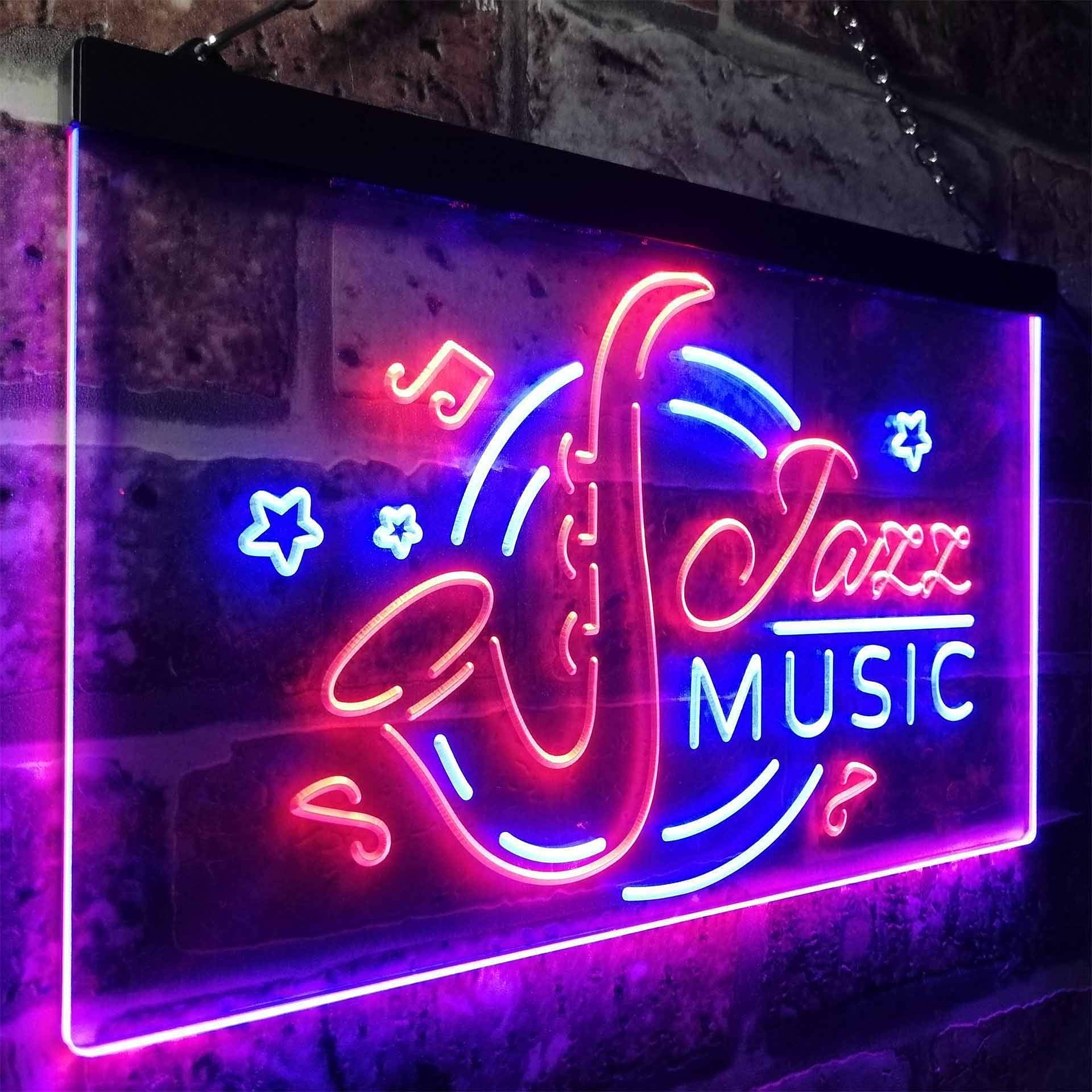 Amazon | Jazz Music Room Bar Dual Color LED看板 ネオンプレート