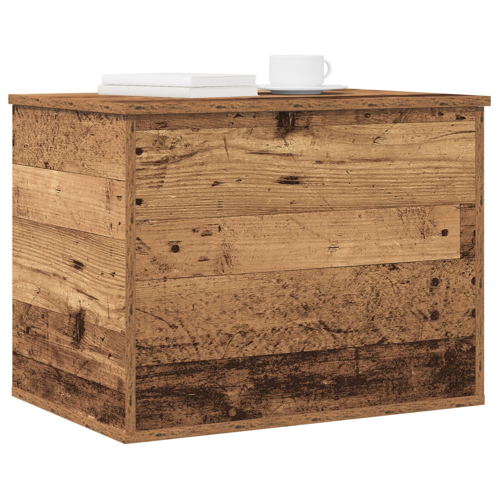 Gecheer Cassa di stoccaggio con Coperchio in Legno Vecchio 60x42x46 cm in Legno ingegnerizzato,P862288