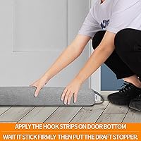 Vista 3 de TORRAMI Tapón de corriente de puerta de 38" debajo de la parte inferior Aislante de ruido de aire de 2.2LB, sello de protección del tapón de Gris