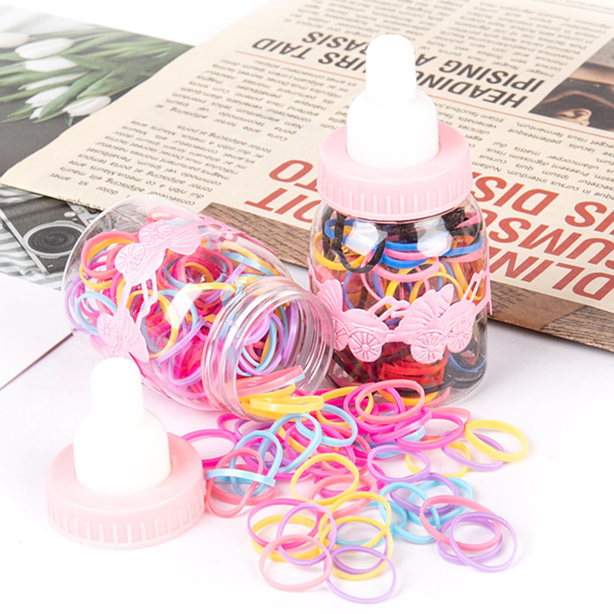24 Pezzi Biberon Portaconfetti Vasetto Caramelle, Caramella Bomboniere Bottiglia, Favori di Nozze Forma di Bambino Bottiglina, Baby Shower Battesimo Bottigliette Regali Decorazione (rosa)