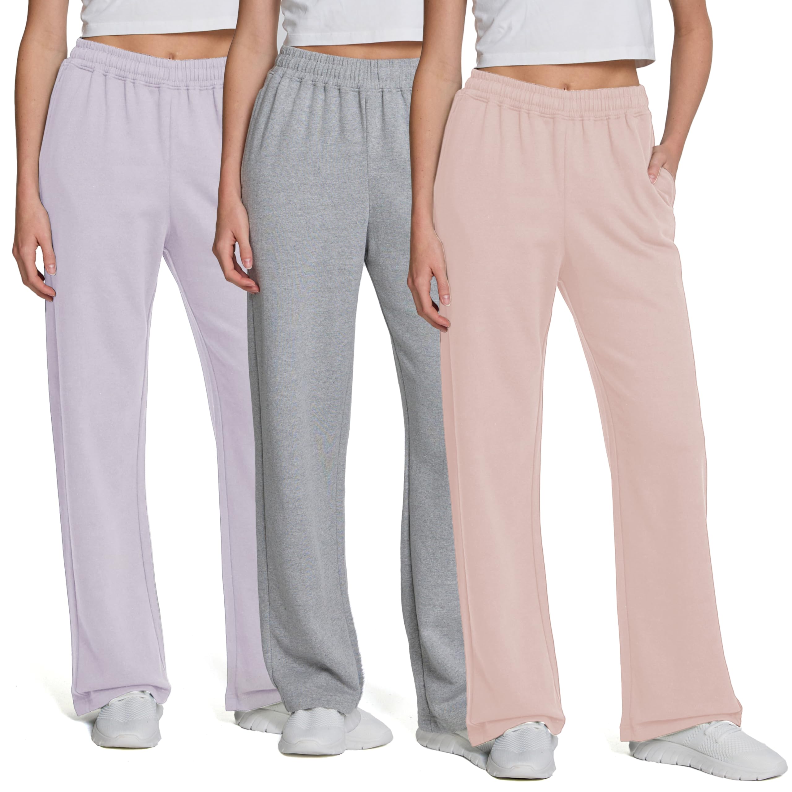 ultra performance womens sweatpants 3 pack open bottom wide leg lounge sweatpant’s pant baggy long sweat pants for women