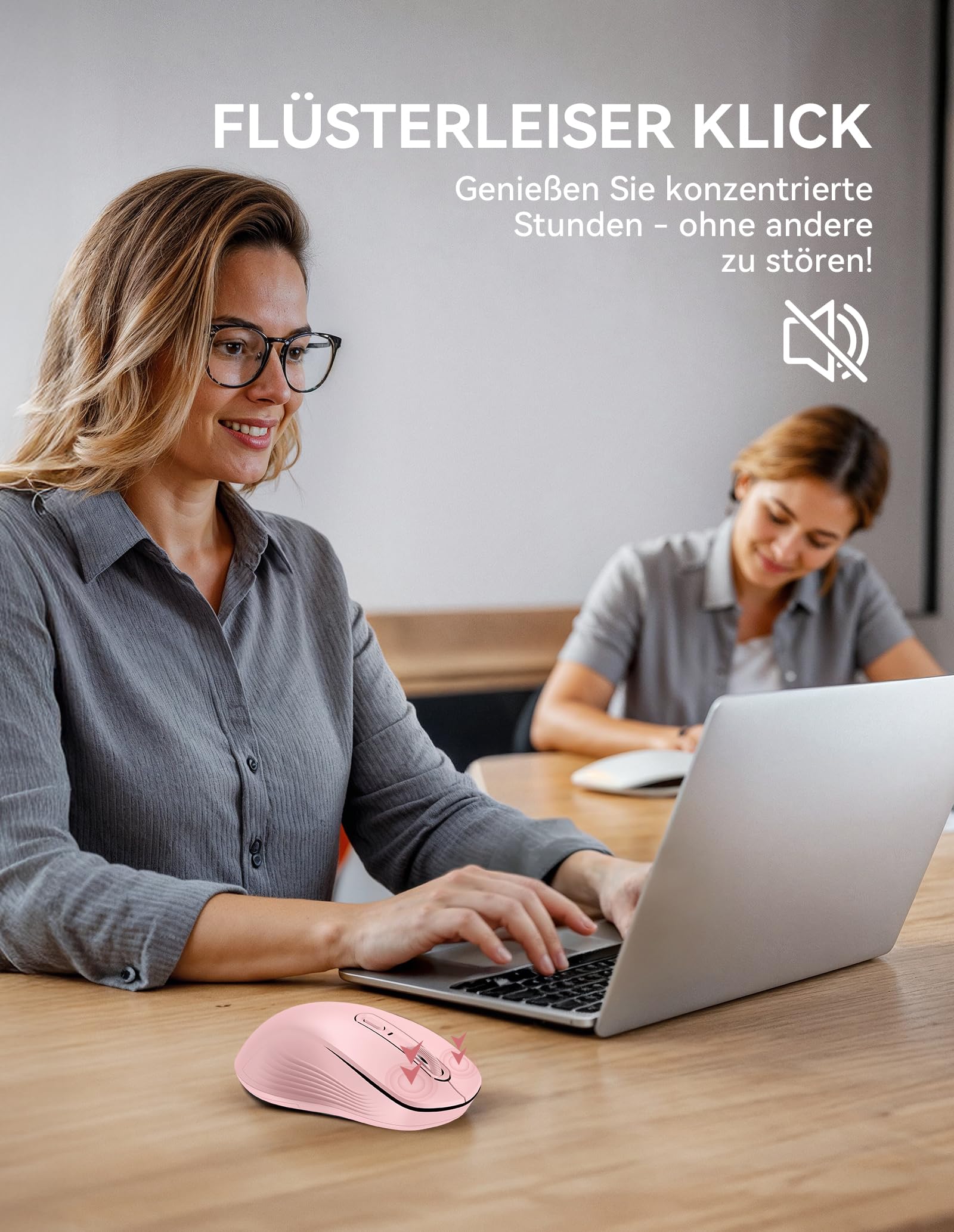 TECKNET Kabellose Maus Tri-Modus - Bluetooth 5.0 & 2.4G Für PC, Laptop, Tablet