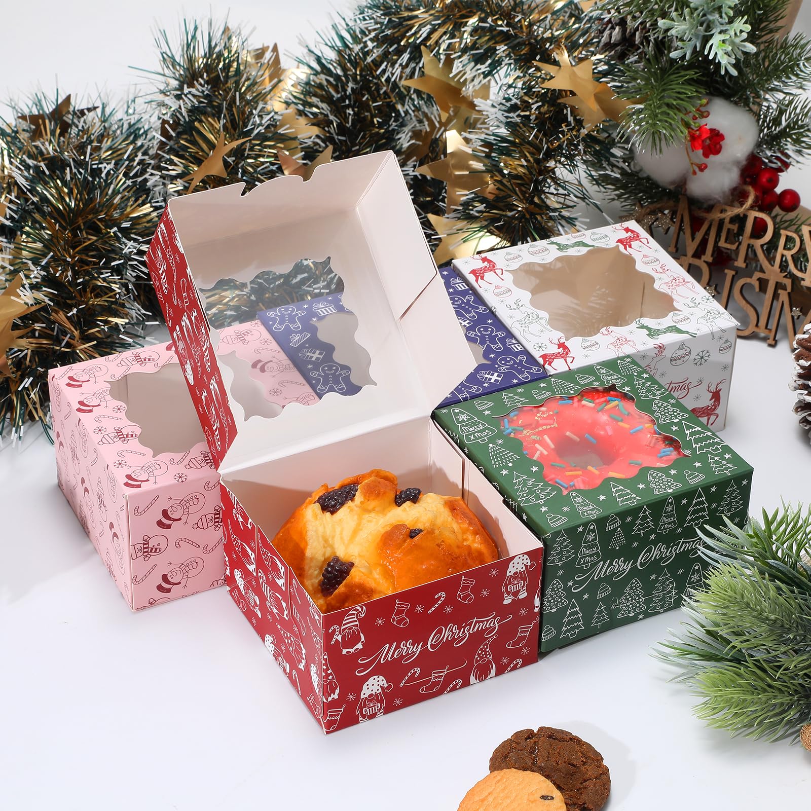 Amazon.com: COTOPHER 30Pcs Christmas Cookie Boxes for Gift Giving