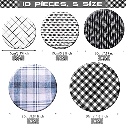 Miniatura 2 de Patelai 10 fundas reutilizables para tazones en 5 tamaños, tela elástica, fundas elásticas para tazones de almacenamiento de alimentos, tapas de