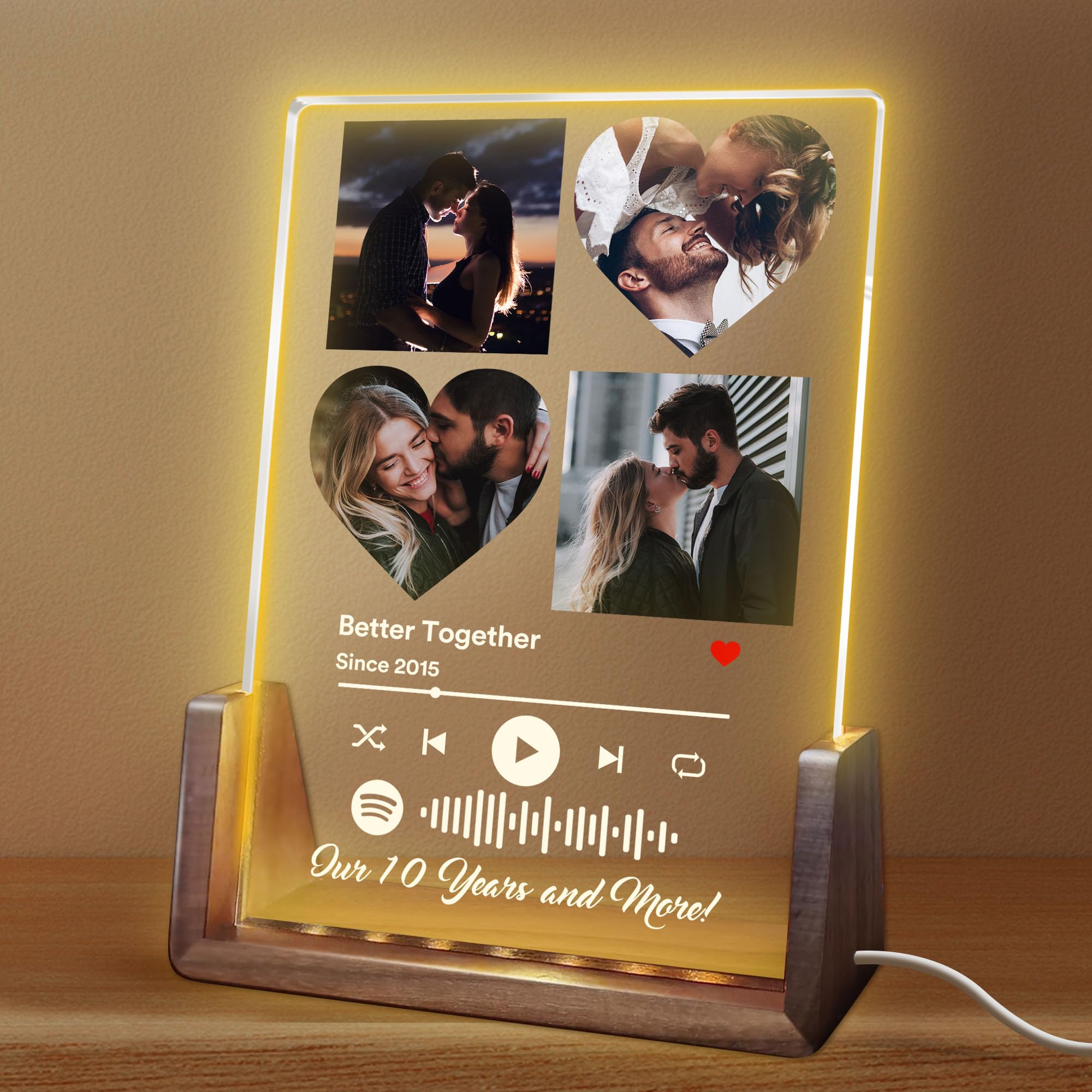 Personalized Acrylic Song with Photo Custom Spotify Plaque Acrylic Album Cover Gifts for Couple Dad Mom Birthday