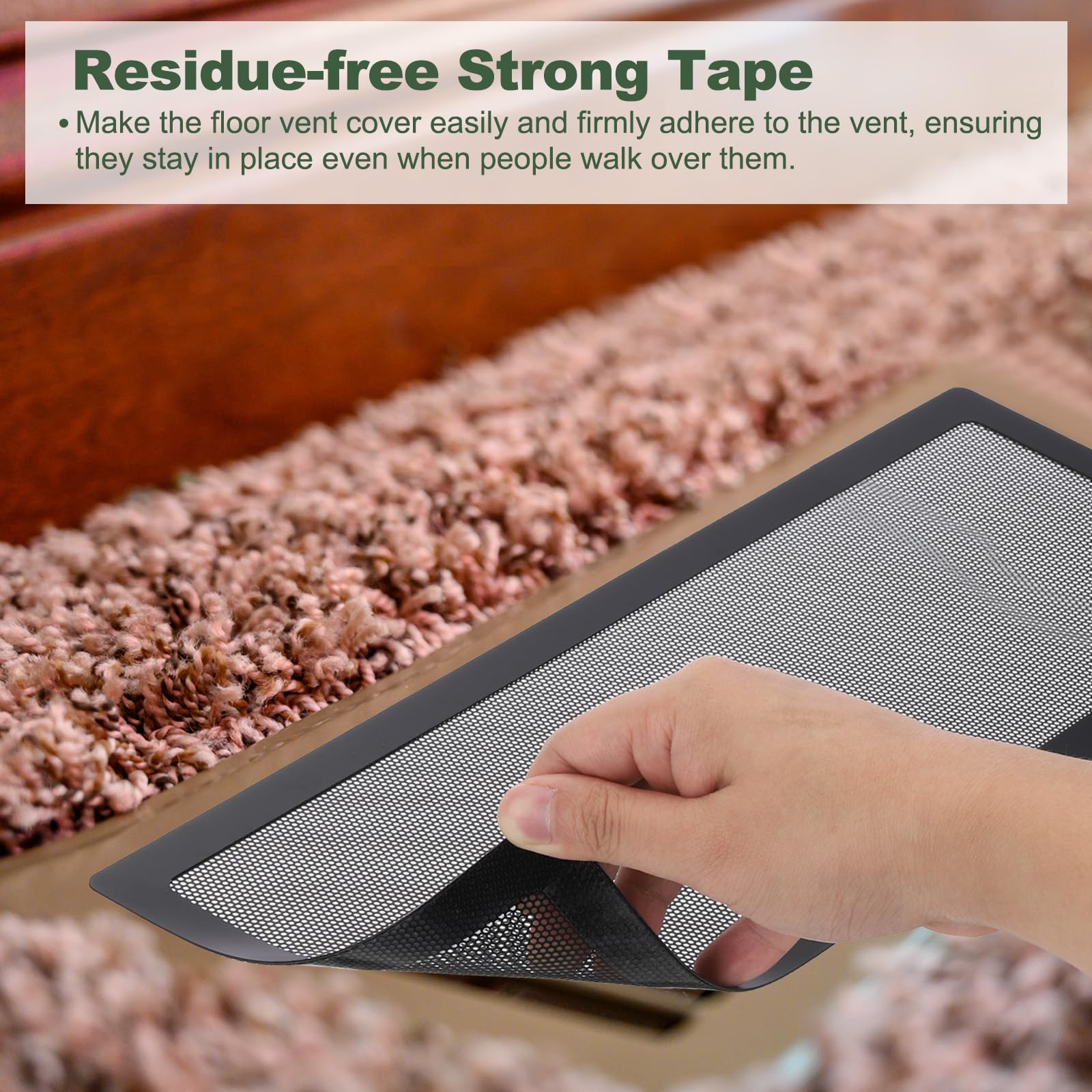 YOKIVE 4 Pcs Floor Vent Covers, Sticky Floor Register Cover PVC Mesh Air Vent Screen Filters, Great for Home Floor Wall - Image 3