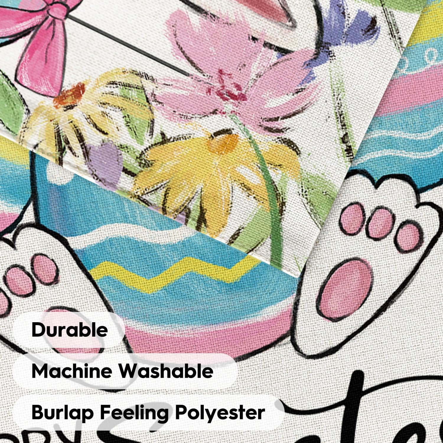 AVOIN colorlife Happy Easter Garden Flag 12x18 Inch Double Sided Outside, Easter Eggs Bunny Holiday Yard Outdoor Flag - Image 7