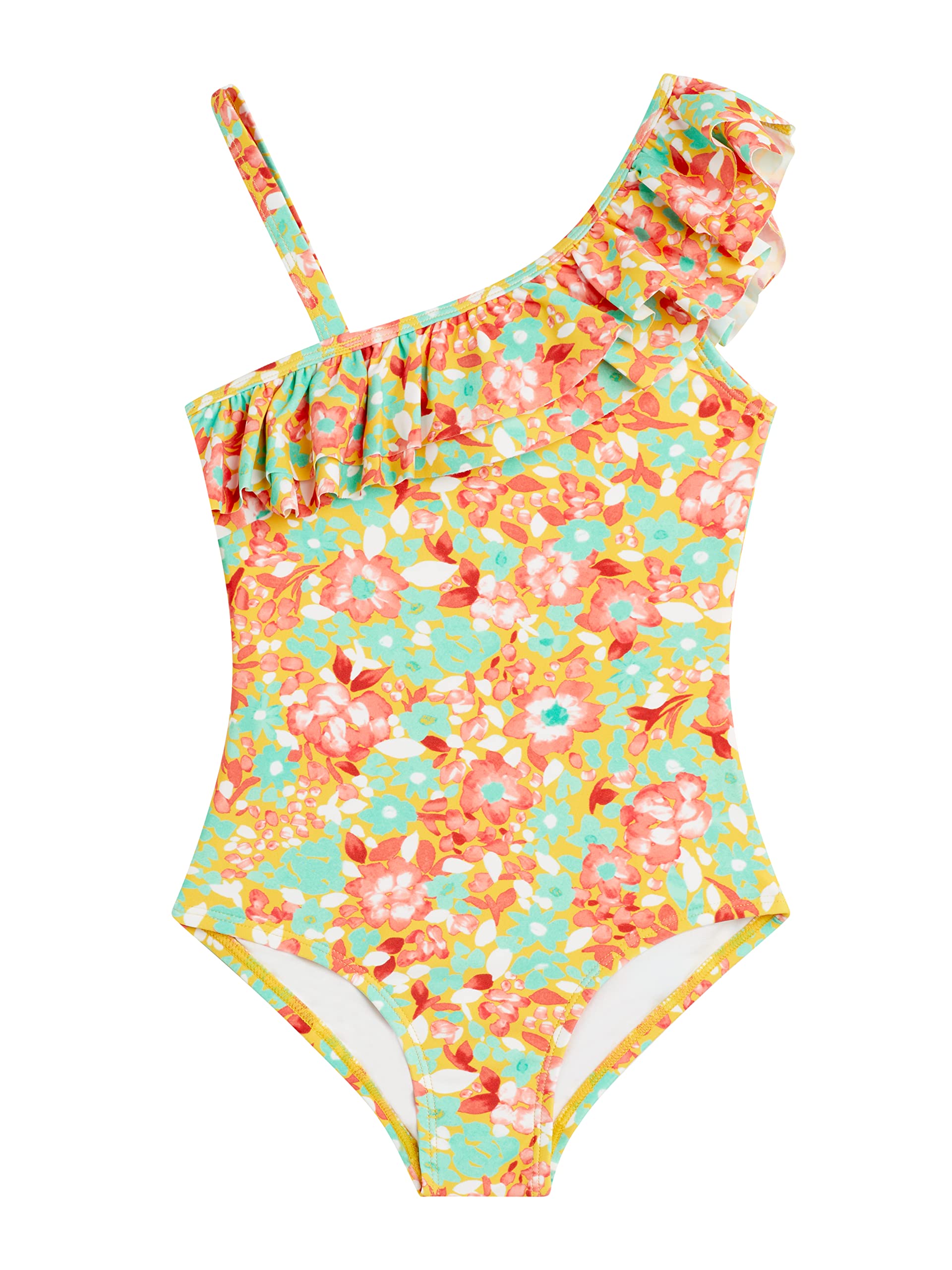 Kanu Surf Girls Morgan Floral Ruffle 1-Shoulder 1-Piece Swimsuit