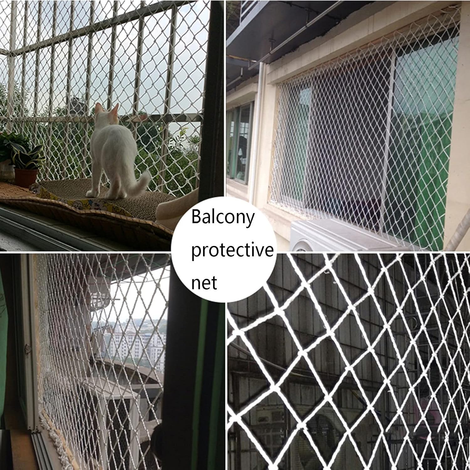Net Protection Fence, for Stairs Balcony Protective Rail Netting for 5cm Mesh 2×6m Size(1x8m(3.3x26.2ft))