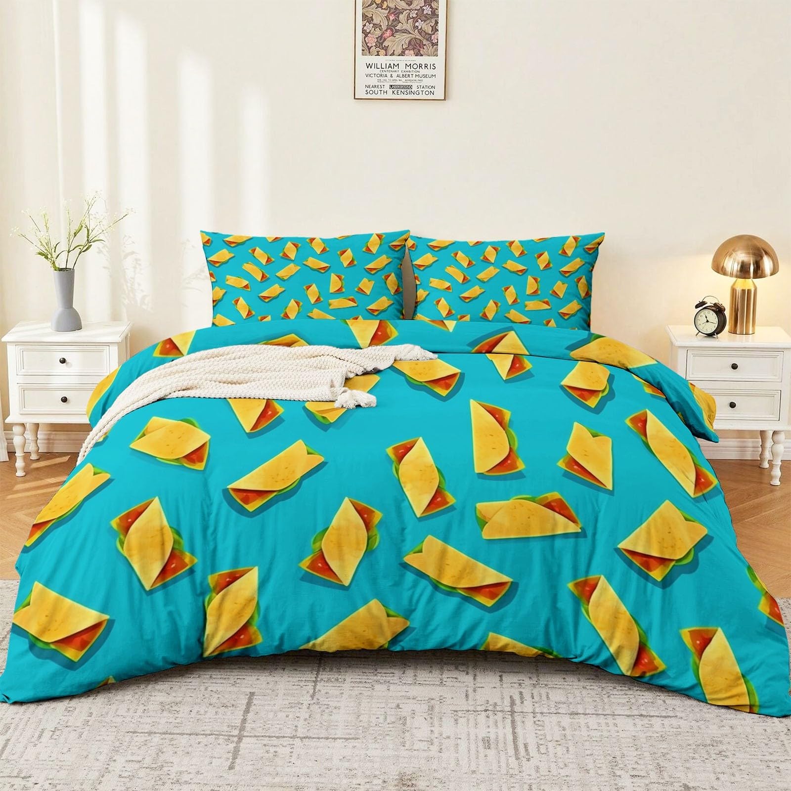 Housse de couette enfants fermeture éclair 140x200 cm anti-glissement microfibre imprimée