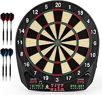 Goocoz Electronic Dartboard: 35 Games, 580 Variants, Soft Tip with 6 Darts & 100 Tips - LED Scoring for Adults & Family Fun